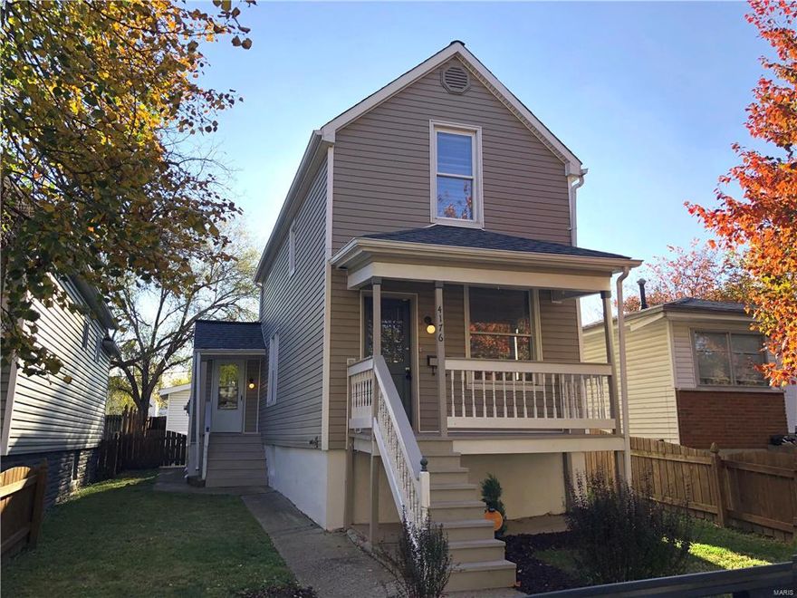 Great new price!! Spacious and updated home near Carondelet Park in south St. Louis. Excellent curb appeal with a lovely facade, Victorian style full covered front porch, back patio, one car garage, one car parking pad and fresh landscaping. First floor is awesome with a large living and dining room with lovely crown molding and a big clean kitchen with eat-in area, walk-in pantry, and secondary side-entry porch. 2nd floor has new carpet and features two large rooms. Freshly painted throughout with contemporary colors, new lighting and the basement has been freshly dry-locked and epoxied.