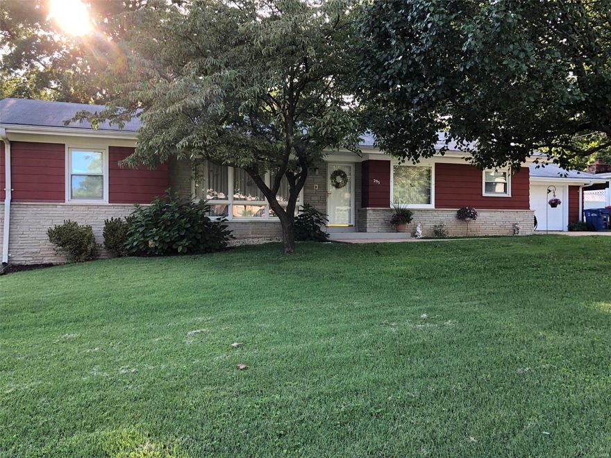 Welcome to this beautiful ranch that sits on a spacious corner lot with mature landscaping.  The back yard features a covered porch and gazebo creating a sanctuary for relaxing or your outdoor entertaining.   Enter this 1600+ sq footage home to a large family area with an adjoining kitchen that boast new granite counters with breakfast bar, black appliances, 50/50 stainless sink and built-in display cabinet.  3 bedrooms, a den/office and remodeled bathroom with comfort-height vanity, tub/shower w/tile surround rounds out the main level.   The finished lower level w/egress windows has an additional bedroom and 1/2 bath for a total of 3200 sq’ of living space.   An oversize dbl. car garage allows space for a workshop.  Florissant occupancy inspection has been completed and ready for you to move in. New furnace and air conditioner will be installed.