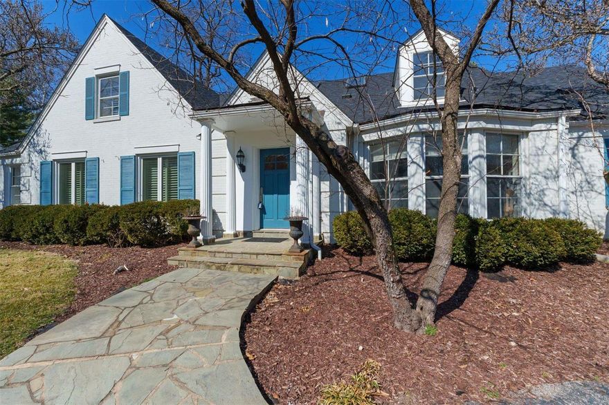 This beautifully updated classic Ladue home blends classic charm with modern conveniences. Recently painted inside and out, it features a bright open floor plan with stunning hardwood floors. The main level offers a spacious living room and dining room and newer gourmet kitchen with high end appliances and a large adjacent family room perfect for gathering. Two brand new bathrooms provide luxury and comfort. The flexible layout includes main-level Primary with over the top closet plus optional office/bedroom, while the upper level boasts four more bedrooms, two bathrooms and loft space.This is ideal for family living. Lower level adds great playroom/family room space and is ideal for entertaining. Surrounded by meticulously landscaped yard, this property offers a serene outdoor retreat. This home is move-in ready, providing both elegance and functionality in a prime location. See feature  sheet for almost $250,000 in improvements in last three years.