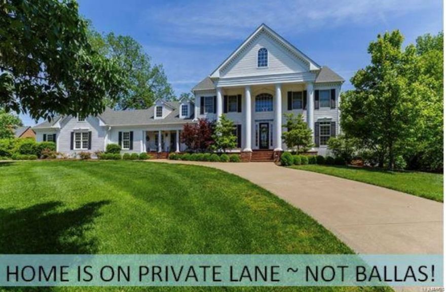 If you are searching for privacy, you've found it down the private carriage lane to this spectacular estate situated on an acre lot in Town & Country! Sophisticated custom built home designed with high-end functional living and luxury in the details! Expansive entertaining space features dramatic grand entry & cascading staircase, Great Room soaring to the second floor & Palladian windows showcasing nature and secluded backyard with room for a pool! The well-designed kitchen features granite topped custom cabinetry, natural stone backsplash & top of the line appliances adjoined by a comfortable hearth room, butler's pantry/bar & breakfast room! Unwind in your main floor master suite with luxurious master bath! Dining room, den & main floor laundry/ mud room complete the main level. 2nd level boasts 3 roomy bedrooms & 2 full baths. Lower level has been expanded with media room, 2 full bedroom suites, family room, gym & additional office. 4 car rear entry garage! Floor plan forthcoming!