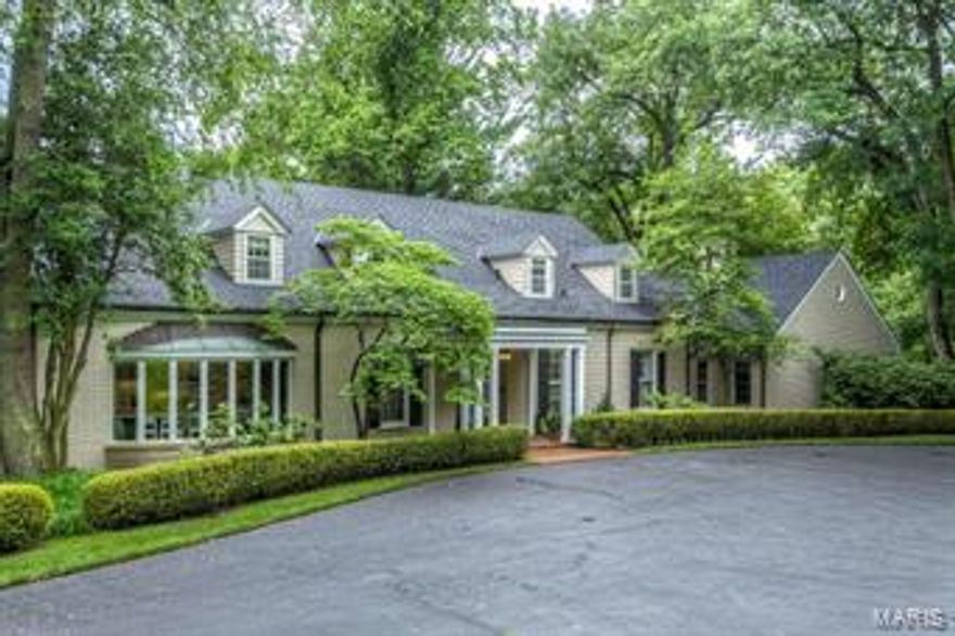 Outstanding lot and curb appeal make this a most stunning offering!  This gracious and immaculate 1.5 story home of over 6,000 SF has 6 bedrooms, 6 full and 2 half baths and is situated on a pristine 3.1 acre lot with a view of Old Warson golf course… yet it feels like a private country estate (SEE VIDEO). Inside find the charm and warmth you would expect. The striking entry hall leads your eye straight through French doors to the back terrace. Lovely bar area is in this passage for entertaining. The warm family room with fireplace is right off the kitchen for today’s style of living. Large dining room & adjacent sun rm plus gracious living room w fireplace. The master suite addition w/ sitting room, 2 fireplaces and his and her baths provides a main floor retreat that opens to the brick terrace. 2 other BRs & baths on main flr, plus half bath.  3 huge BRs, 2 baths & lots of storage on 2nd flr. LL rec rm. This is a very special property, and well loved. You will feel right at home. Additional Rooms: Sun Room