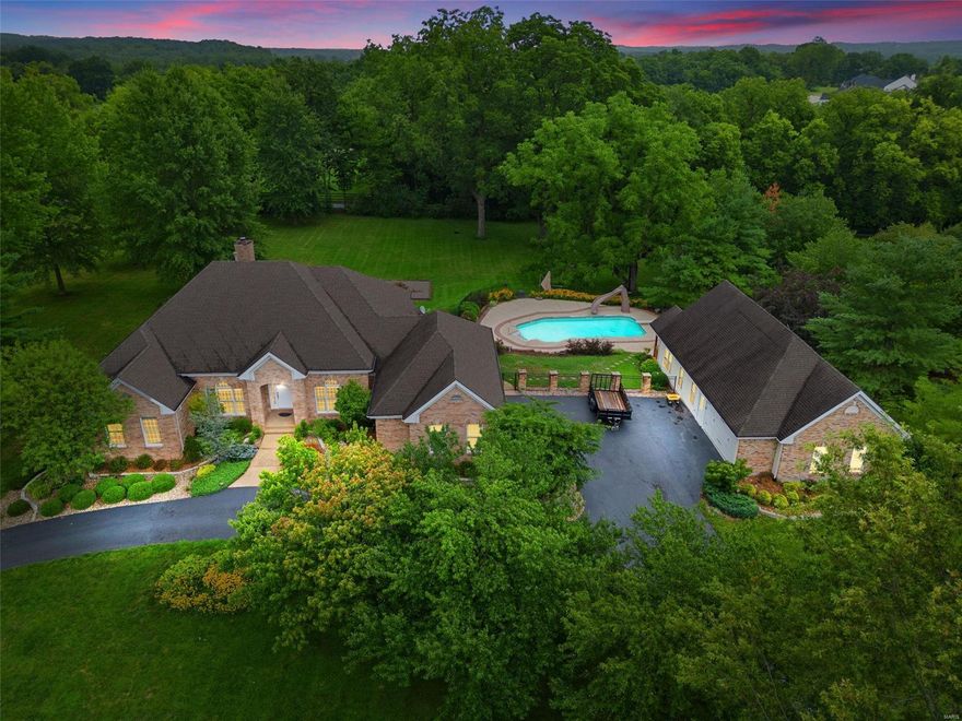 Defiance executive home available. 3 beautiful acres, beautifully UPDATED atrium ranch home w/ a fin LL, detached garage, Pool House (including nice bath, full kitchen, family room, and office w/ closet), & an in-ground pool. The long circle drive leads to well-manicured entrance. Hardwood floors just refinished, main level has all new carpet & has been completely repainted. Large great room w/ wall of windows overlooking a private backyard. The study & dining room flank the entry hall framed w/ arched entries & columns. Palladian windows allow plenty of light t/o. A huge master suite w/ oversized closets and huge master bath. Two additional bedrooms & full bath. The kitchen is large features a center island and octagonal breakfast room overlooking the pool area & pool house. Through the pool area is the detached garage with pool house. Main floor laundry, attached garage, deep pour finished lower level w/ incredible bar, theater room, rec area, 4th bedroom and full bath.