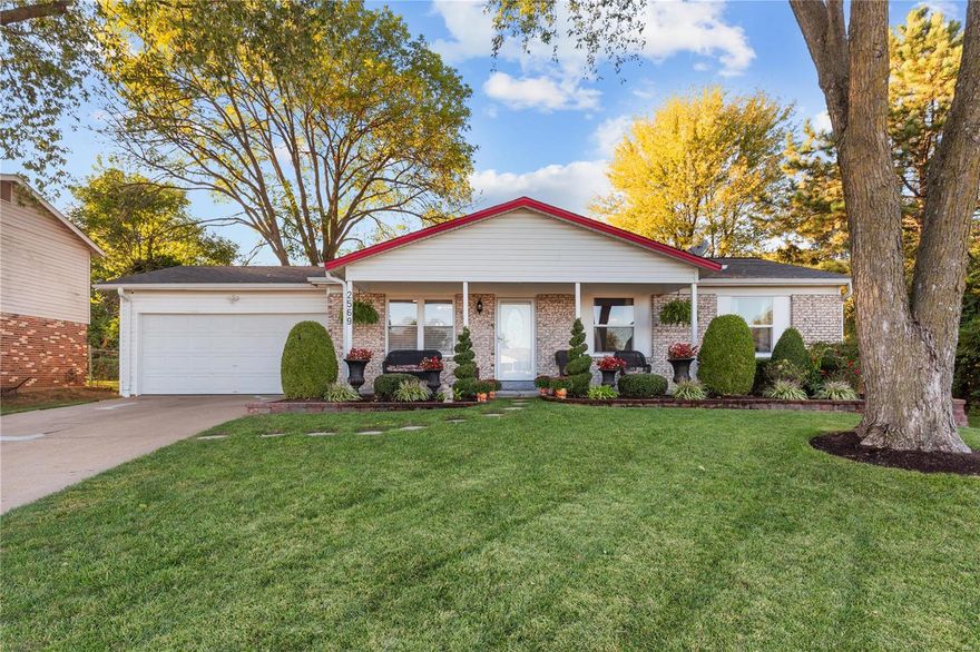 This stunning 3-bed, 2-bath ranch home in Florissant is about to hit the market. It boasts an all-brick exterior, beautiful landscaping, and a captivating backyard patio in a cul-de-sac setting. Inside, pride of ownership is evident. The open floor plan welcomes you with impressive floors. The kitchen is a highlight, featuring a center island, granite countertops, custom cabinetry, and a stylish tile backsplash that seamlessly complement the stainless steel appliances. The master bedroom has an ensuite bathroom with a beautiful shower and lovely tile surround, glass shower doors while the hall bathroom also boasts an amazing tile surround and glass shower doors, exuding luxury. The main floor includes 2 nicely sized bedrooms. The basement offers an additional sleeping area with its closet, perfect for guests. Outdoors, the patio and well-landscaped, fenced yard provide a perfect setting for outdoor entertainment. If you seek a move-in ready home, your search ends here. Welcome home!