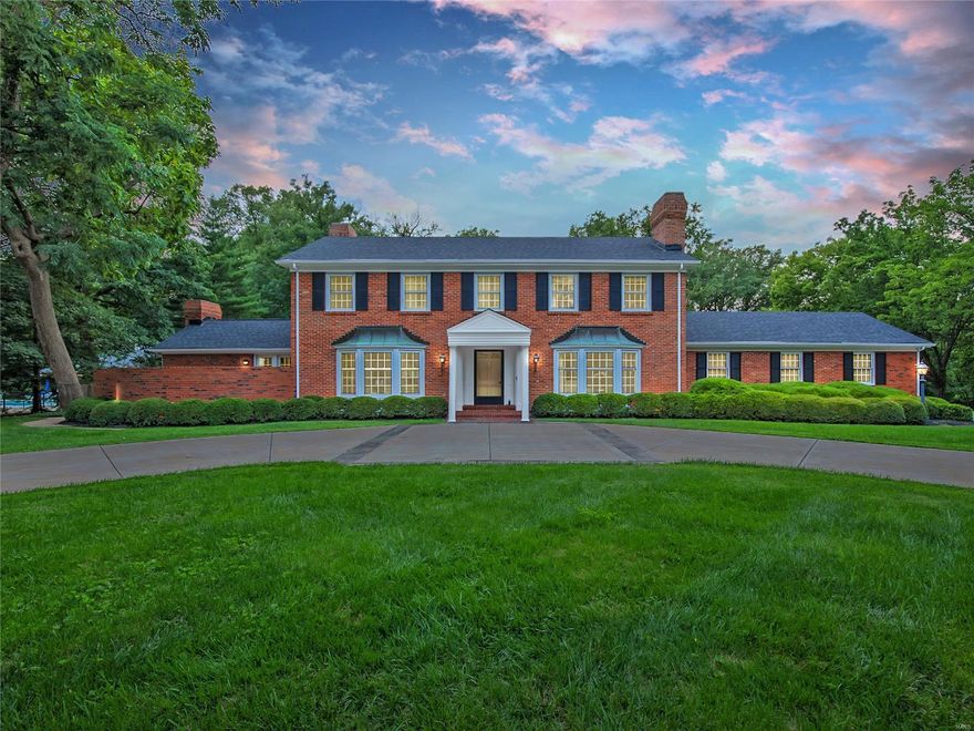 Welcome to 61 Portland Drive in Frontenac, where your private club awaits! Nestled on over an acre in a lovely neighborhood, this stately 4 bed/5 bath Colonial offers tremendous outdoor entertaining and leisure areas including a Pebbletec pool, tennis court, pool house, multiple patios and an outdoor fireplace. Inside, you'll be impressed with the large, versatile rooms including a beautiful bar and sunken living room with tons of natural light. 4 fireplaces throughout home. Fabulous kitchen with Wolf/subzero appliances, cozy den/office, main floor laundry, and 3 car garage. Wonderful pool house with kitchenette and full bath w/ access to both pool and court. Second fl includes primary suite with WIC and three additional bedrooms and two full baths (one ensuite). Full basement w/ half bath, cedar closet, unfinished storage and additional laundry. Generators to support entire home.  This home is a must see!