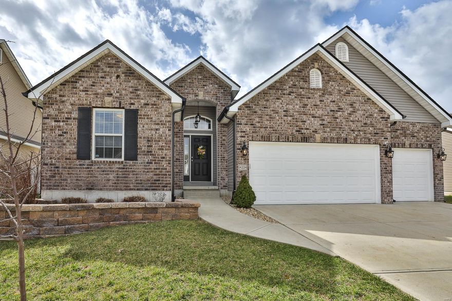 STUNNING vaulted Ranch style home offering 4br, 3ba beautifully landscaped, brick home, w/3 car oversized garage w/epoxy paint chip floor. Very open floor plan including kitchen, dining & living room all in one huge space for entertaining! Neutral gorgeous wall color throughout. Large open kitchen w/pantry, island and lots of counter space. Main level Primary Bedroom featuring a w/private ensuite. Home offers a main floor laundry, in ground sprinkler system, security system (Ring and Nest). Full finished basement w/full bath, bedroom, wet bar, loads of storage, pool table can stay. Level fenced backyard w/patio & fire-pit, covered pergola and shed. 7ft garage doors w/openers. This home is like brand new from top to bottom. Newer roof, gutters, primary hardwood, carpet, back patio covering. This one is a MUST SEE! Come see today! Additional Rooms: Mud Room