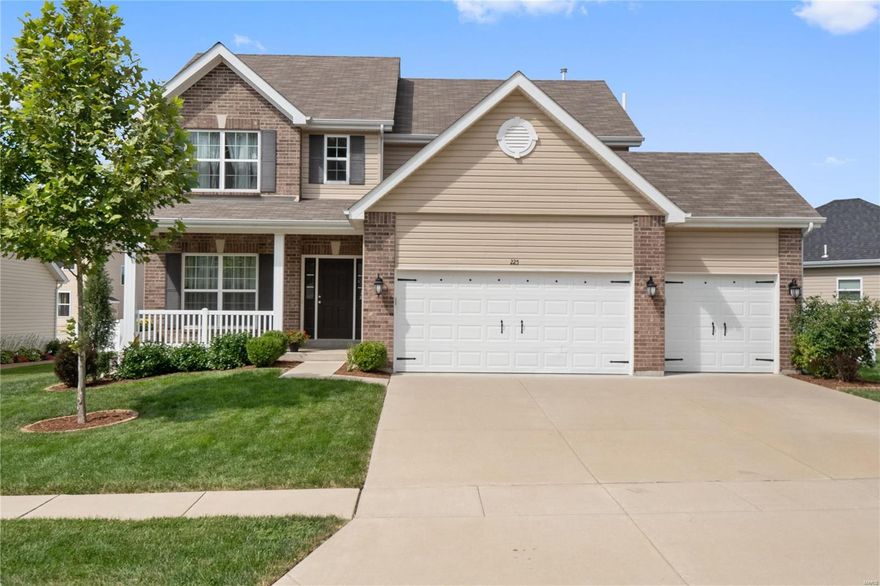 Stunning 2 story, 3 car garage in a beautiful subdivision, (right near highway, all the amenities) zoned for the new high school. Spacious open floor plan offering 9ft ceiling and 4 feet (adult height) cabinets throughout. Formal living and dinning rooms which both can be used as offices. Kitchen with SS appliances and central island. Relax in a full of light and cozy great room with gas fireplace and bay window. Upstairs are four large bedrooms with walk-in closets and overhead lights in each. The master bedroom offers a beautiful view, coffered ceiling, (fan and full bath with a double vanity, shower and soaking tube). Dual zone HVAC, drywalled garage, built in closet in the main floor laundry and beautiful, flat fenced yard with stamped patio, utility pad, irrigation (and more) will get you everything you can ask for to enjoy with  family and friends.