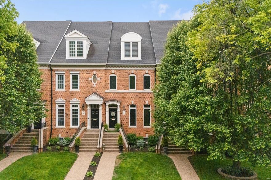 A wonderful opportunity to live steps away from Shaw Park and downtown Clayton's lively atmosphere! Formal living room with gas fireplace, dining room, and updated open-concept kitchen with a large center island and stainless steel appliances. The kitchen (with Hearth Room & fireplace) opens to a private deck with an electric awning, creating a perfect outdoor living space as a seamless extension of the home.  Two ensuite bedrooms on the second floor. Although one is currently being used as a large closet/dressing room, it can easily convert back to ensuite bedroom. Third floor offers Family Room, which is perfect for entertaining thanks to the sophisticated wet bar with new cabinets, backsplash & lighting.  Third bedroom ensuite also on the top floor with a huge closet space! Spacious laundry room for washer and dryer on the second floor, brand new flooring in the basement, and artistic detail/styling throughout this gorgeous townhome!

Showings start 5/10! Location: Interior Unit