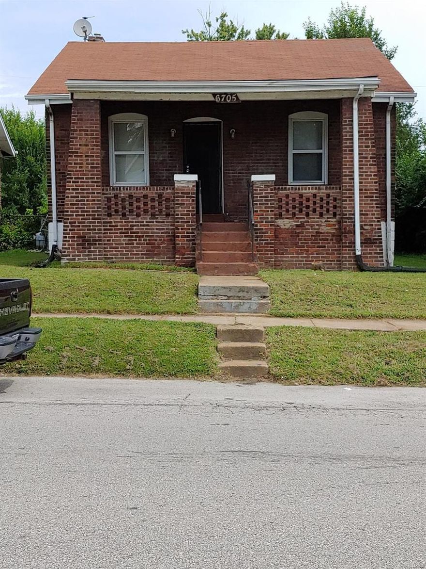 Cute brick bungalow with hardwood floors, 3 bedrooms, 1 bath, living room, dining room and a full basement.  There is also a nice backyard that is perfect for entertaining or for the kids to play in.  Windows and roof have been updated.  Great investment opportunity or starter home.  Located near schools, shopping, and highway.   This property is being sold as-is. Seller will not offer any warranties, perform any inspections, or make any repairs.
