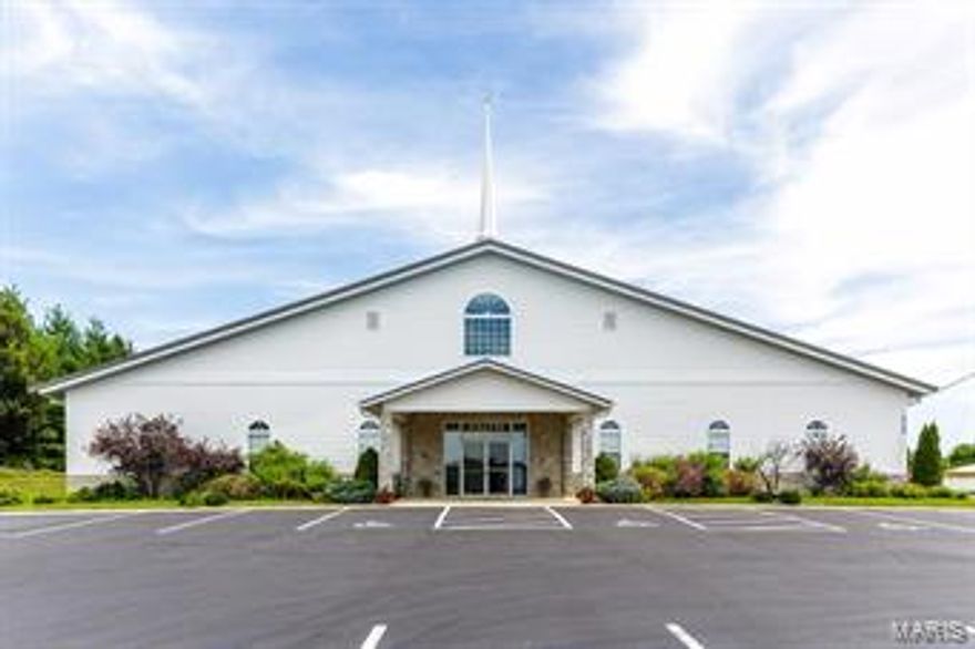 Located in the Heart of Dardenne Prairie w/superb access to Hwys 364 & 40, this 8000 sq ft church is turn key and ready for you to purchase and have church the next day! Impeccably maintained, w/many recent updates including addition of full kitchen!  Beautiful entry w/soaring ceilings, credenza and 2 padded benches, and custom built in cabinetry area for coats and more!
Fully equipped including Grand Piano, electronic drum set, microphones/sound system, more!  Sanctuary seats approx 250 people, w/custom padded chairs, raised stage, pulpit and walk in baptismal behind front wall.  5 large classrooms, 3 with sinks and built in cabinets, plus nursery and office w/executive style desk.  Kitchen offers two stoves, two built in microwaves, 2 extra deep sinks, and refrigerator.  Additional personal property includes 12'x8' storage shed and zero turn mower.  Over 100 parking spaces & 4 acres offers tons of room for future expansion! Zoned for church, may have limited options for other uses. Location: Other, Suburban