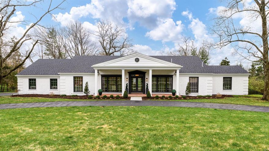 Nestled within the esteemed Steeplechase neighborhood, this meticulously-renovated 4-bedroom, 4.5-bathroom ranch home sits on an enchanting acre lot. Stripped to the studs and replaced with modern elegance, the sun-soaked living spaces flow seamlessly throughout. The living room w/ stone-surround fireplace opens to the gourmet kitchen adorned with copious cabinetry and counter space that will be the envy of all your friends when you host the biggest dinner parties in your massive dining room! The primary bedroom suite is a sanctuary, featuring a luxurious bath with wet room and large walk-in closet. Two additional bedrooms and baths complete the main. Lower level offers a sprawling recreation area with wet bar, fourth bedroom, and full bathroom. Entertain all summer on your patio overlooking the large fenced yard and private, in-ground pool. New roof, oversized two-car garage, two main-floor W/D hookups, and more. Ladue school district and close to everything. Welcome home. Additional Rooms: Mud Room