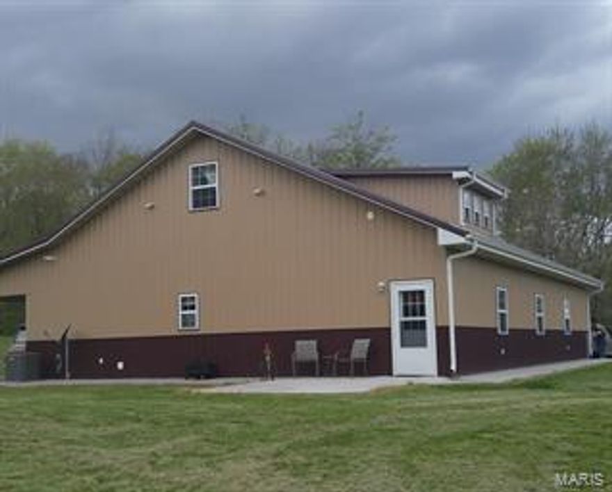 House framed up with studs every 16" not like pole barns.  Trusses average 2 ft.  7x10 furnace room, tons of storage, 12x57 lean to, 42x25 3-car garage, hurricane straps on each stud top and bottom and on trusses.  19/32 OSB board outside and inside house built in 2014.  Spray foam in attic, Cellose blown in garage, attic and exterior walls.  Could easily be 3-4 or even 5 bedrooms. 1075 sq. ft. 3 car garage.  Cypress trim throughout house (off 100+ year old home nearby).