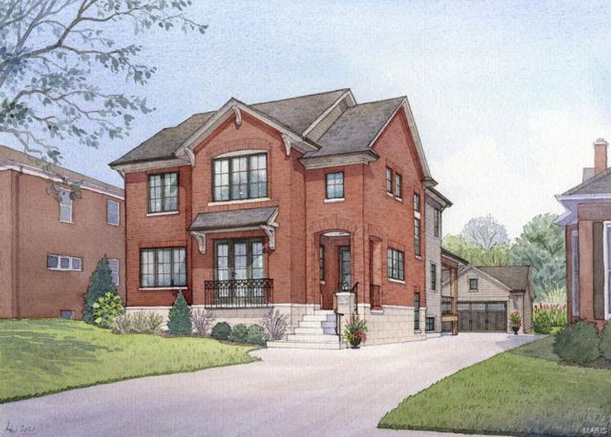 Spectacular new build situated between Wash U & the Clayton business district. Thoughtful details throughout 4800 ft of living space- designer lighting to job-site finished hardwood floors. Large Foyer opens to a den/office with beautiful millwork and pocket doors. Separate DR leads to a butler & walk-in pantry. Chef’s kitchen w/ large center island, Wolf/Subzero appliances & breakfast area opens to generous FR w/ fireplace. Laundry room, powder room and mud room complete the main floor. Primary suite includes a show-stopping marble master bathroom complete with his/hers vanities & shower entries, heated floors. Enormous WIC w/laundry. 3 more Bedrooms w/ WIC on 2nd floor. The LL includes 5th BR, full bath, huge rec room, exercise room & plenty of unfinished storage. Zoned HVAC, nest thermostats, alarm system and in-ground sprinkler. Roomy, detached two car garage, aggregate driveway and professional landscaping complete this Charleston Homes masterpiece. Fall 2022 completion.