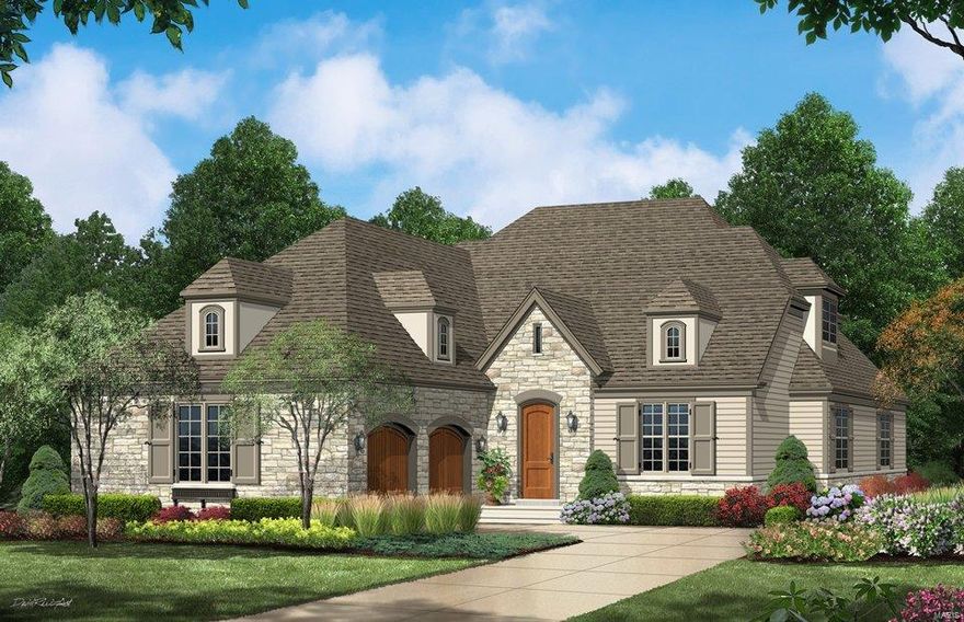 The Vienna features 9’ main floor ceilings w/11’ ceiling in the Great Room.  This home has a 2 suites on the main floor plus an open Family Room, Kitchen and Breakfast Room, separate Office and formal Dining. Upstairs is a BR suite and bonus room which could be another BR suite. A finished basement is an option and another BR and bath can be added. Standard kitchen features are Kitchen-Aid appliances with Double ovens, 5 burner gas cooktop, stainless steel vent hood, Granite counters, and maple cabinets w/crown molding. The Master bath includes a separate tub & shower w/ceramic tile floors and surround and granite double bowl vanities. Exteriors feature stone on all sides. Landscaping, lawn care and sprinkler system are all handled through the Neighborhood Association. Display open 7 days a week!
