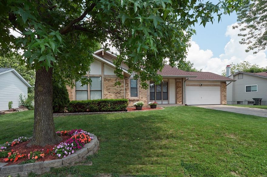 Welcome Home! This adorable home offers 3 bedrms, 2 full baths and lots of space in the finished lower level. Step into the foyer and you are greeted with a vaulted great room with gleaming engineered wood flooring. The kitchen/breakfast room also features vaulted ceilings, freshly painted cabinetry, gas stove, refrigerator, tile flooring and pantry. Admire the fenced backyard with large stamped patio. Imagine entertaining guests and relaxing there after a long day. The master bedrm and en suite with wainscoting are privately separated from the other 2 bedrooms. Enjoy the spacious finished lower level. Here you’ll find a family rm, sleeping area and an office/den area.  Design the space that works best for you. The laundry area offers ample space for additional storage. This home is located in the highly rated Francis Howell School District. The Rec Plex is minutes from your front door. The only thing this home is missing is YOU! Visit 1193 Summerwood and Say “Yes” to the Address!