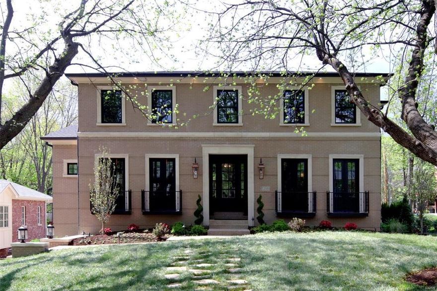 Stately and Elegant! New home just completed by MRM Manlin Dev Grp in Clayton Gardens.  One of the largest lots available with room for a pool. Masterfully Designed 5 bedroom 5 ½ bath 1.5 Story including a 4+ Car Heated Garage and a Guest Retreat in Lower Level. Dramatic Great Room with 8’ French Doors, Gas Fireplace, 14’ Box Beam Ceiling, Wet Bar.  Center Isle Kitchen featuring Wolf Appliance Package: 48” Gas Range with Double Ovens. Dynasty Cabinetry with Soft Close Drawers. Bosch Dishwasher, Prep Sink, Sub Zero Refrigerator and Wine Cooler. Master Bedroom Suite: Lighted Tray Ceiling, Seamless Walk in Marble Shower with Dual Shower heads, Soaking Tub. His/Her Vanities with Quartz Surfaces. Main and Second Floor Laundry. Secondary bedrms have own suites.  2nd Fl Theatre.  Finished low lev with wine cellar, wet bar and 5th bedrm/bath. Outdoor Living Spaces includes Full Masonry Fireplace, Covered Patio, Sod Front and Rear Yard.  Built in Surround Sound, Alarm System, Sprinkler System. Additional Rooms: Mud Room