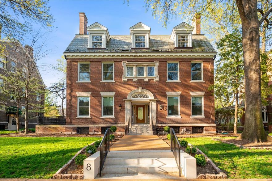 8 Hortense Place is a distinguished, traditional home on one of the most coveted streets in St. Louis’ premier Central West End neighborhood, just steps from restaurants, boutique shops & within proximity to Forest Park. This grand Estate offers 6 Beds, 4.5 baths & is being sold in “as-is” condition. The current owners started renovating what would be their Full-Time residence but have now decided to allow the new owners to continue the process & bring their own vision to life! With an investment of $280,000+, some of the updates include partial electrical wiring & plumbing throughout, a large media room on the third floor, as well as new carpeting added to three bedrooms, walls re-painted & a new modern bathroom. The exterior has also been updated with a complete lawn re-sod & removal of several trees to expose the home’s timeless architecture. This is a great opportunity for an investor or a family looking to create lasting memories in one of the most exclusive neighborhoods in STL. Additional Rooms: Sun Room