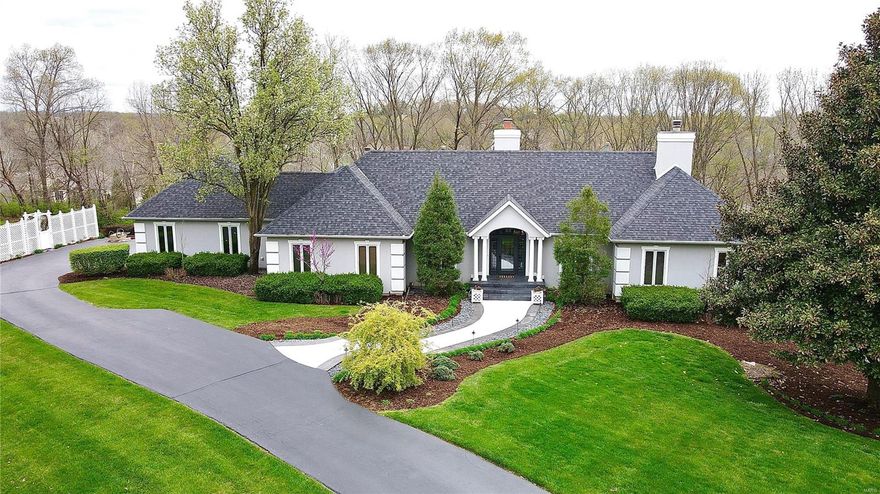 Beautifully appointed with exquisite design detail. This home sits on 6 acres on the end of a cul-de sac, suitable for horses and extremely private. A leaded glass front door and granite entry floor welcomes you to a 4000+ sq ft ranch boasting an open floorplan. Chef’s kitchen featuring a sub-zero refrig, Miele oven, high-speed oven/microwave, Pot filler faucet and a stunning banquette. A screen-in porch completes the hearth room/family room. An enormous Master suite and bath on the main floor features custom closets, spa jacuzzi bath, and large walk-in shower. 2 other bedrooms and laundry room compete the main floor and 3 car garage. This home could be suitable for a multi-generational family as the walk-out lower-level finish space has 2 bedrooms and a kitchenette. The lower level has tons of storage, and an office. Make sure you see the video as it shows the expanse of this property. Additional Rooms: Mud Room