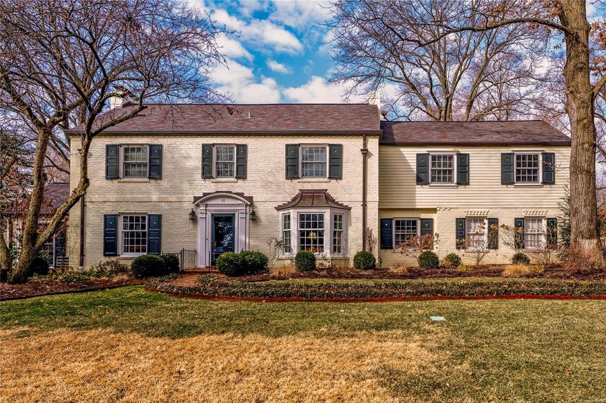 Charming quintessential Ladue home that has been lovingly cared for by its current owners who raised their family in the home and who are now downsizing.  This home exudes comfort, space and memorable family times!  Located a short walk from Reed Elementary school - the home is situated on a 3/4 acre level lot in a private neighborhood.  Inside the home offers a formal entrance hall; large living rm w/recessed lighting and gas fireplace, formal dining rm w/bay window; study off living rm; spacious kitchen/breakfast rm w/stainless appliances; large main floor family rm w/gas fireplace, beamed ceiling and charming sitting rm; main floor mud rm and guest bath; 2nd floor master bedrm suite w/wonderful built-ins; three additional bedrms and two hall bathrms; 2nd floor family rm w/laundry; and finished lower level recreation rm w/gas fireplace and bar area.  Outside offers an amazing fenced yard w/inground pool and brick patios for entertaining.  A must see home! Additional Rooms: Mud Room