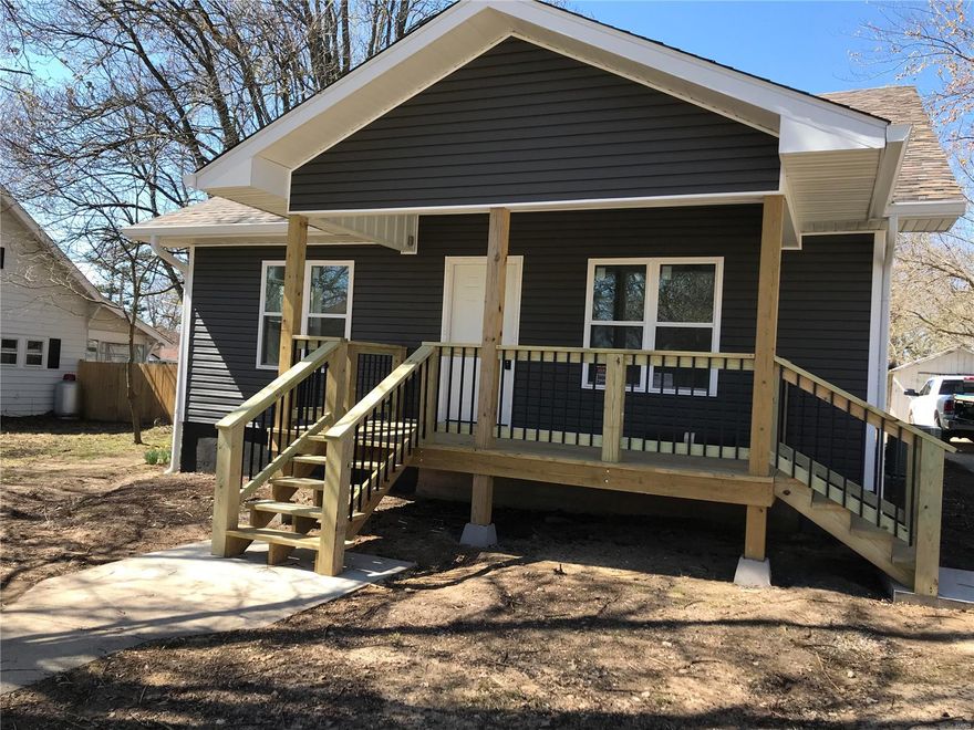 This home completely gutted and remodeled from the roof down and the studs out including HVAC, foam insulation, wiring and plumbing.  Main floor has a nice size living room; kitchen with lots of cabinets, new appliances and a pantry off to the side; separate dining room; master bedroom with full master bathroom and walk-in closet; 2nd bedroom and laundry room with cabinet.  Upstairs has a large bedroom with full bathroom and walk-in closet and an office/den.  This upstairs bedroom could also be the master bedroom.   Basement is partial, unfinished, sump pump.  Can lights and ceiling fans throughout.  Nice covered front porch.  Small side deck and poured concrete patio in the back.  Concrete driveway and on street parking.  Lots of trees in yard.  Quiet and tasteful neighborhood.  If you are looking for a home that has been completely remodeled and ready for its new owner, this is it.  There are a few items that have to be finished.  Property is broker owned.