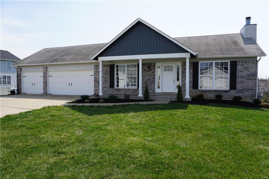 Beautiful ranch home in perfect location. Walk into this open floor plan home with all new paint and flooring throughout the main level. The kitchen has updated brand new cabinets, SS appliances, backslash and countertops. Just off the kitchen is the separate formal dining and main floor laundry. The living room is open and has a beautiful brick fireplace. Down the hall are the 3 bedrooms. The master bed suite has large windows for natural light and a nice sized walk in closet. The master bath has a separate tub and shower along with dual sink vanity. The lower level is partially finished allowing you to add your touch. The outside has a patio and deck, perfect for entertaining on these upcoming warm days. This home is min from the hwy and won't be available long.