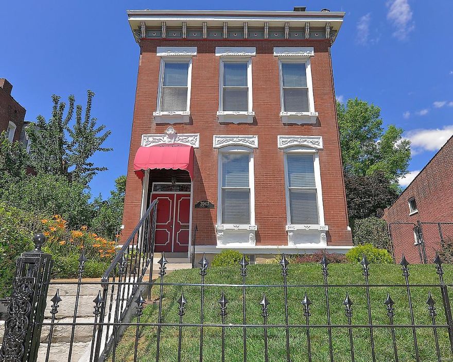 A Benton Park Unique find**Granite steps lead to this lovely home situated on a double lot w/ 3 car off street parking. 3 bedrooms, 2 full baths, 2 half baths. Main level is open with a formal living(pocket doors) and dining area w/ triple window bay.  Large Kitchen(center island, built ins, breakfast bar) adjoins a cozy family room & large custom deck (lots of outdoor space)**Second story has  two master suites.  One has a luxury bath (17 x 9) with whirlpool tub, makeup space and the other bedroom is extra deep with an office/den and full bath both are separated by a convenient second floor laundry***Open 3rd floor bedroom & half bath with door opening up to the roof with a drop dead view!   Lotss of natural lighting, wood doors & trim, high ceilings, newer roof, tuckpointing, & electrical service, Well maintained and lots of living space.  Large basement, perfect for storage and hobby area. Second and third level hvac new in 2017** main flr & basement new ac**Electronic fence