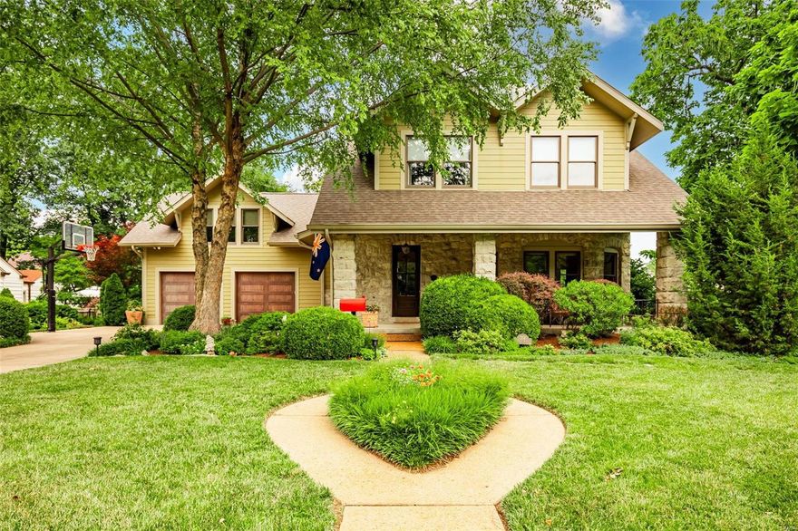 A true architectural show stopper both inside and out - from the large, welcoming front porch, to the millwork throughout to the substantial stone exterior that is carried into the interior of the home- this is a true stunner. The main level boasts great space and charm throughout, starting with the two-sided gas fireplace between the front living area and dining room, an updated gourmet kitchen, laundry area, a second living area with large windows offering views of the stunning rear yard and a access to a screened in porch, which leads to a nice deck and patio area. The second level has three large bedrooms, a hall bath, a lovely primary suite, and a generously sized bonus room which is a great flex space-workout room, art studio, etc. The unfinished lower level offers even more opportunity for finishable space. You will be amazed with the lush gardens and pool area plus the large amount of green space. This home is a rare find in the area, and truly a “must see”!