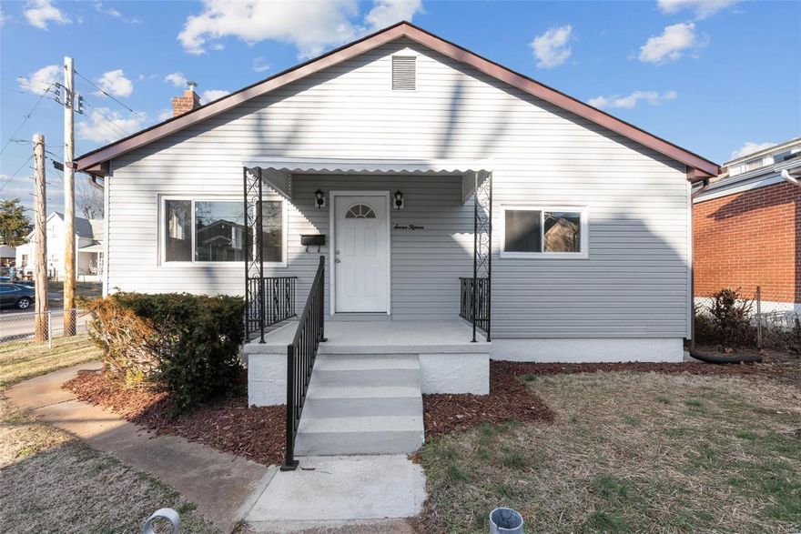 This 3 bdrm Bungalow has been beautifully rehabbed and is loaded with updates! Some of these updates include the HVAC system, furnace, water heater, electric panel box, doors, windows, driveway, new flooring and fresh paint throughout. The Living room is spacious and features a decorative fireplace, ample size windows and vinyl flooring. Eat in Kitchen with granite counters, stainless steel appliances, 42" cabinets with soft close hardware and a walk-in pantry. Nice size Bedrooms! Add another 1000 sq. ft. of living space with the partially finished basement with walk-out that boasts a Rec. room and a Bonus room that can be used as an office or sleeping area. LL laundry room and an extra room for storage. The backyard is fenced and has a large, covered patio that's great for entertaining. Property is on a corner lot. Schedule your appointment today!