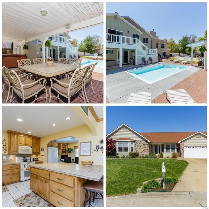 SHOW STOPPER HOME FROM TOP TO BOTTOM!! WORDS CANNOT DESCRIBE THIS HOME.. MUST SEE! RANCH HOME WITH OVER 2400 SQ FT ON MAIN LEVEL & 2,000 SQ FT OF FINISH IN THE WALK OUT LL. FORMAL LIVING RM, GREATROOM, KITCHEN, DINING RM, HEARTH RM, OFFICE AREA, 3 BDRMS, 2 FULL BATHS ON MAIN LEVEL & LL OFFERS FAMILY RM, LAUNDRY RM, 2 SLEEPING RMS, PLAY RM, THEATRE RM, WORK OUT RM, FULL BATH & STORAGE RM. THE BACKYARD WILL BLOW YOU AWAY! 12'X24' HEATED/SALT WATER INGROUND POOL, 60X20 BASKETBALL COURT W/ADJUSTABLE PROFESSIONAL HOOPS, 12X24 PAVILLION COVERS HOT TUB & OUTDOOR KITCHEN TABLE, OUTDOOR PIZZA/BREAD BRICK OVEN, OUTDOOR KITCHEN W/PAVILLION, BBQ PIT, W/B FIREPIT, SAND BOX & GARDEN AREA & VINYL FENCING AROUND ENTIRE BACKYARD. OTHER FEATURES INCLUDE 12mm LAMINATE FLOORING, TILE FLOORING, VAULED CEILINGS, BAY WINDOWS,ELEVATED DISHWASHER, WALK IN PANTRY, W/B FIREPLACE, SOLID OAK DOORS & TRIM, CEDAR CLOSET, SPRINKLER SYSTEM, SPEAKERS THROUGHOUT HOME & BACKYARD AND SO MUCH MORE.. CANNOT BEAT LOCATION.