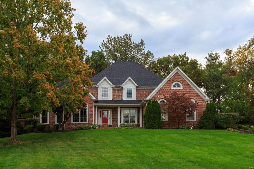 Impressive, DeShetler built 1.5 story in sought after location on a quiet, private, beautifully landscaped wooded 1 acre lot. Tall Ceilings in Entry Foyer & Great Rm w wainscoting & beams, & stunning fireplace, plus Office w exquisite woodwork, & Dining Rm w walkout Bay are sure to please. Hardwood Floors on Main Level. Gourmet Chefs Kitchen with granite counter tops, Bosch appliances, & sunlit breakfast rm. Master suite with walk-in closet & opens to one of the many backyard gathering spaces & Pool. Upstairs are three large bedrooms & two full baths w storage. The walk-out LL is amazing with a full kitchen, bar, game area, family room, bedroom, full bath & plenty of storage space. Oversized heated 3 car garage. Brick on 3 sides & nearly 5,000 sq. Ft of living space, with inground pool, yard sprinkler system, this home is what you have been waiting for.
