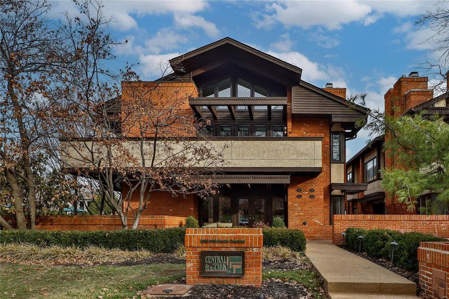 This very unique unit has 4 exposures of light with patios and green space in both the front and back of unit and interesting architectural features throughout. Gourmet kitchen has custom cabinets, premium appliances, quartz countertops and large pantry recently customized by Newspace. Kitchen, FR, DR and master have excellent park like views. Large dining room has French Doors leading outside and custom built in cabinet for serving and storage. Private access to rear deck from the master and 2nd bedrooms. Master bedroom has gas fireplace, walk-in closet and luxurious bath with soaking tub and large shower, heated marble floors and his/hers vanities. One bedroom is used as an office with 2 workspaces. Unit has many recent updates. 4 car tandem parking with temperature-controlled storage unit are in the basement. Building lobby is currently undergoing a remodel to include new elevator to service the garage. Work should be completed this Spring. Condo fee is paid quarterly. Location: End Unit, Ground Level