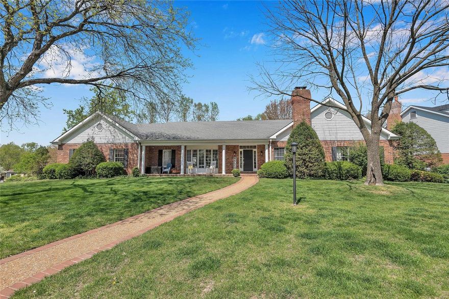 Extraordinary brick ranch in popular Warson Woods! This home features wonderful updates throughout! Incredible luxury kitchen with plentiful cabinetry, granite counters, oversized subway tile backsplash, high-end appliances, huge center island, and more! A great room that truly lives up to its name - spacious, with vaulted ceiling, floor-to-ceiling brick fireplace, and walk-behind wet bar. More formal dining in the classic separate dining room with wonderful coffered ceiling. Five very large bedrooms, including luxurious master suite with exceptional bath. Beautifully updated baths. Gleaming hardwood floors. Sprawling walkout lower level offers incredibly versatile family room/recreation room combination, fifth bedroom, third full bath, and huge walk-in cedar closet. Main floor laundry with abundant cabinetry and granite-topped cabinets. Awesome outdoor living with oversized screened porch, deck, and aggregate patio. Too many updates to detail here! Better yet - come see for yourself!