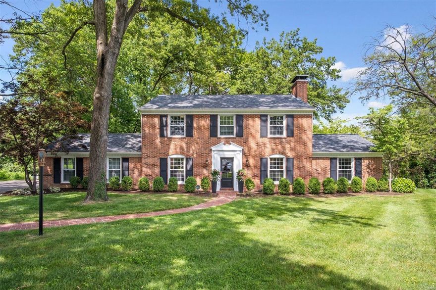 At the end of this private lane in Ladue on .83 acre lot sits a completely reimagined colonial perfect for today’s lifestyle. At just over 3,200 sqft, every inch has been updated with a transitional design aesthetic while maximizing the use of space. The front of the home holds a formal dining room & a living room that could be used as a home office.  In the rear, or heart of the home, is the kitchen which has been opened & joined to a hearth room with wood burning fireplace. The kitchen has solid wood custom cabinetry, quartz countertops, tile backsplash, & a BERTAZZONI appliance package. There is a large family room off the kitchen & an additional Den/Game room with gas fireplace. The large backyard & patio area, which would support a pool, are accessed from the family room. Upstairs you’ll find a primary ensuite, 3 additional bedrooms, & a shared bath. Closet systems in all closets & pantry, all new interior & exterior doors, new/newer windows, job-site finished hardwoods, & more.