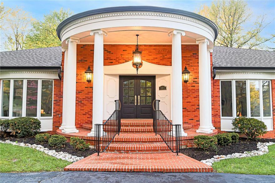 Welcome home to your beautifully renovated 5 bdrm 6 bth ranch that boasts over 6k sqft of living space in the highly sought after Ladue Aire Estates in Creve Coeur! This gem is walking distance to Bellerive Country Club and minutes from two major hospitals. The stunning home has been completely remodeled from top to bottom featuring an open concept living space and high end finishes everywhere you look. The chef's dream kitchen includes custom cabinetry, a large 10X5 island, high end quartz counter tops, a walk-in pantry & top end new Monogram appliances. Look out to your cathedral ceiling great room with double sided fireplace. The mstr suite features a large walk in designer closet and a gorgeous marble tiled ensuite. Each additional bedroom has its own private bathroom, including two possible in-law quarters. The new finished basement features a wired theater room, a large custom wetbar, an exercise room, office, bathroom, and 5th bedroom. There are truly too many features to list. COOL: 14 SEER+