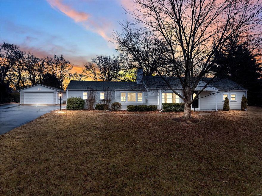 Located in the sought-after Lindbergh School District, this spacious Sunset Hills home offers exceptional living and storage space. Featuring 3 bedrooms, 2.5 baths, and multiple living areas, including a large family room with a gas fireplace, this home is perfect for entertaining. Hardwood floors, bay windows, and custom doors add charm, while the main floor laundry and covered patio enhance convenience. The lower level boasts a recreation room, a potential sleeper room, and ample storage. With a two-car garage plus a massive 36x20 second garage.  Property to be sold "as is" and is also being marketed as a teardown house