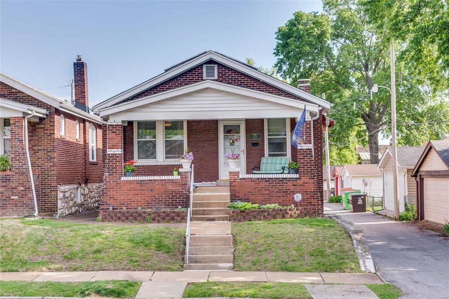 Charming two bedroom brick bungalow on a quiet street in the Princeton Heights neighborhood is sure to please! The home opens to a spacious sun-filled living room that leads to a large dining room, perfect for holiday entertaining! The updated kitchen features plentiful sparkling white cabinetry, granite countertops, black appliances and pantry. The master bedroom is comfortably sized and offers ample closet space. The second versatile bedroom is also comfortably sized. A full bath completes the main level. The lower level offers plenty of storage space. Newer laminate flooring and carpeting throughout. Think Green! Solar energy panels significantly reduce electric consumption! The level back yard with privacy fence is sure to be the highlight of outdoor entertaining. The covered front porch, back porch, detached garage and fresh tuckpointing only adds to the curb appeal of this home. A home warranty is being offered for your peace of mind. Close to highways, shopping and so much more.