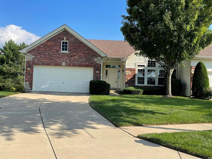 Elegant ranch style villa shows like a display and is located in the gated community of the Villas at Nooning Tree. Vaulted ceilings in the foyer, kitchen, great room and dining. room. Beautiful spacious kitchen offers granite counter, decorative tile backsplash, white Kitchen-Aid appliances (double oven/convection microwave, smooth top range and dishwasher). In addition, a large pantry, gleaming wood floors and plenty of light. Walk out to the deck space and enjoy the serenity of private setting. Spacious master bedroom suite with deluxe bath complete with soaker tub, overiszed shower and large walk in closet. Second bedroom also offers vaulted ceiling with transom windows, overflowing with natural light. Full basement with four daylight windows, great for storage or workout room. Unite comes with refrigerator, washer & dryer. Condo fee included in the rent payment.