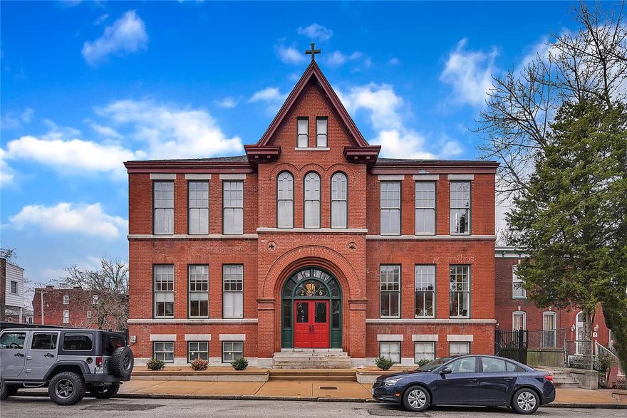 This beautifully decorated designer loft in the St. Agnes Loft Condos in historic Benton Park can now be yours! You'll love how this loft exudes urban sophistication with dramatic windows, a soaring vaulted ceiling, contemporary fixtures, and timeless finishes. The main floor is open to a large kitchen & dining area and features a dramatic black metal staircase from the master bedroom loft suite. The galley kitchen has a huge island, stainless appliances, granite counters and maple cabinetry. There is a bedroom, a full bath, & laundry too, but wait until you see the dramatic living room with it's showstopping lighting fixtures and cool windows. Upstairs is the enormous master bedroom suite, with sitting area, and walk-in closet. The large full bath is updated also. Other amenities include secure assigned parking for two cars, one covered, dog run & designated storage unit. There is a 1 year home warranty for the lucky buyer. You've been waiting for this unit! Opportunity knocks! Location: City