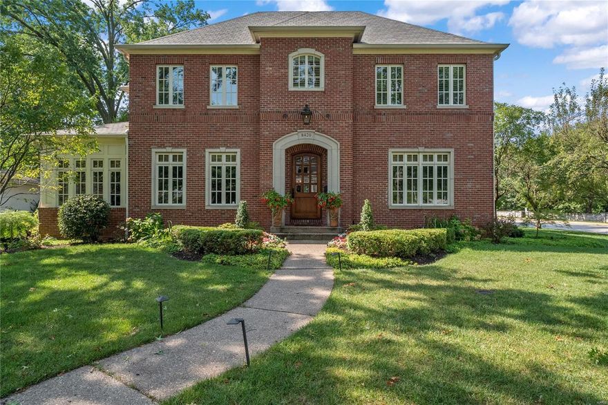 Clayton Classic with elegance! Fabulous custom newer home with 5200+/- sf of living space. Exquisite architectural details, 10' ceilings, 8' doors, wood flooring, triple crown molding, arched entries, gorgeous Marvin wood doors, windows & transoms. Gourmet kitchen w/48'' Wolf Dual Fuel range, 42'' Subzero refr, refr drawers in island, veggie sink, custom granite, onyx glazed cabinets, 2 piece crown & under cab molding & lights. Butler Pantry. 3 sets 8' double doors off breakfast area & great room to 29x15 patio. 3 FPs, wet bar w/wine fridge. Finished LL w/media room, bar area, huge family room, full bath & storage area. Elegant 2nd floor master with coffered ceilings, moldings, & custom 22' closet. Luxury bath w/separate vanity areas, framed mirrors, air jet tub, & custom shower with steamer. 2nd floor laundry room, Ensuite Bedroom & 2 additional bedrooms share a huge custom jack & jill bath. Charming patio, smaller yard, main level rear entry 2 car garage. Sprinklers system & alarm. Additional Rooms: Sun Room