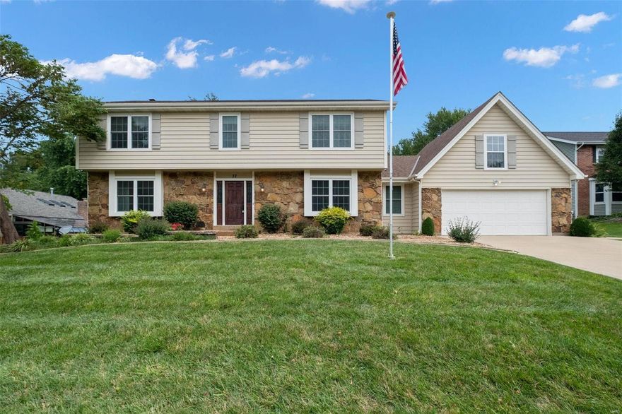 Stately two-story residence nestled in the coveted Heritage community. Boasting over 2600+ sq feet, this lovingly maintained home offers a quiet culdesac escape on a level .33-acre lot. A highlight is the 3-inch natural hardwood flooring throughout the entry foyer, family room, upstairs hallway & primary suite. Newer HVAC system (2018) for year-round comfort. The heart of the home lies in the kitchen, featuring granite counters, s/s appliances, double ovens & a wet bar, perfect for hosting gatherings. The formal dining & living rooms off the entry foyer add a touch of elegance, while the generous family room with a gas fireplace exudes coziness and charm.  MFL. Upstairs, three spacious bedrooms provide ample accommodations, while the primary suite steals the show with a sprawling 24x14 layout, coffer ceiling, those gorgeous wood floors, a massive walk-in closet, and an attached full bath. Indulge in the soaker tub, separate shower, & dual sinks. Seize the chance to make this your home.