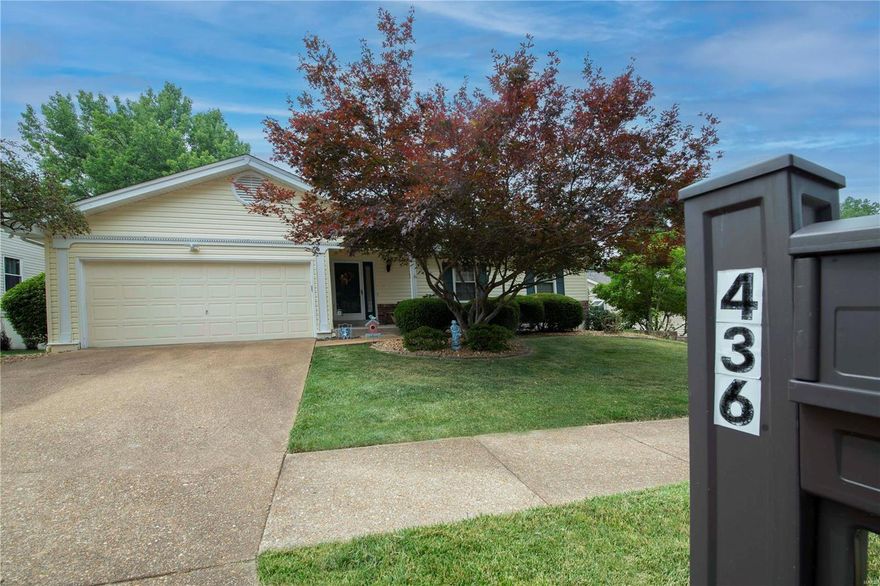 Excellent location in Ballwin! This Ranch Home has a very desirable Open Floor Plan, with Vaulted Ceilings, Custom Millwork and Crown Molding. The kitchen/Breakfast area walks out to a spacious covered Cedar Deck, overlooking a Spectacular Backyard!  Main Floor Laundry Room/Master bedroom with walk-in closet. Full Walkout basement/Patio/Irrigation System/Newer Roof and Gutters. A lot to like!! Seller would prefer to sell the home "as-is"