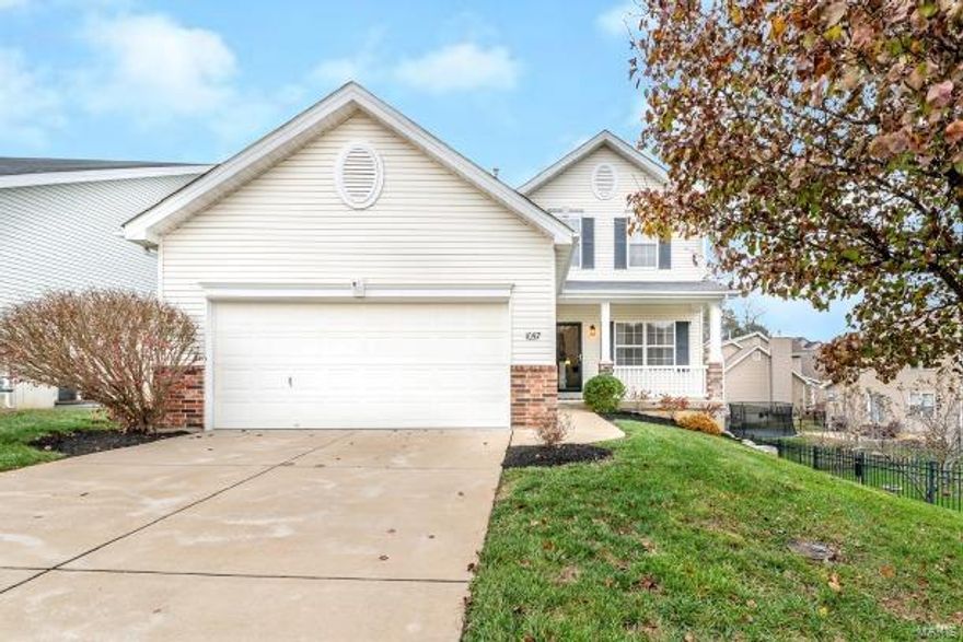 Welcome to 1057 Maywood Dr, a beautifully updated 3 bedroom, 2.5 bathroom home looking for a new owner! Stunning kitchen boasts neutral countertops, custom cabinetry, & stainless steel appliances (refrigerator included)! The kitchen opens to the breakfast room ,which walks out to the spacious deck. Gas fireplace in family room to keep you cozy all winter long. Woodgrain flooring throughout the living room & new carpeting upstairs. 3 good-sized bedrooms upstairs including the master bedroom suite which has a HUGE walk-in closet, &  bathroom with walk-in shower, linen closet, and double sinks! Unfinished basement is ready for your finishing touches with egress windows, full bathroom rough-in, and plenty of storage. Expansive fenced in yard great for entertaining! Large deck & patio. 2 car garage. This home is MOVE IN READY! AAA Rockwood Schools - Eureka High School. 2.25% assumable FHA loan! Schedule today!