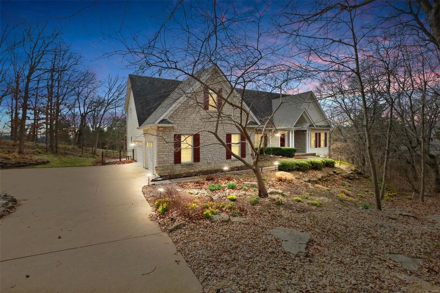 This home with great space and volume is a must see in Wildwood!  The 1.5 story, 4 bedroom, 4.5 bath home with a bonus room, is situated on 5.27 wooded acres, offers a 2 story great room with large windows showcasing natural light, and fireplace. The well-appointed kitchen has plenty of custom cabinets, a butlers pantry, stainless steel appl, dbl oven, gas range & a spacious breakfast room/hearth room complete with/2nd fireplace. Walk out onto the enclosed screened-in porch and enjoy the majestic views. For those formal gatherings, enjoy in the elegant dining room. The master bedroom suite is complete with full bath, with a separate jetted tub and shower. Main floor has laundry room, half bath and an oversize 3 car garage. Upper floor has 3 bedrooms, 1 with Jack and Jill bath, bonus room & an add'l full bath. The finished lower level has a walkout, a complete entertaining area with bar with nice furnace room/workshop also. 9 ft pour on main level as well as in the lower level!