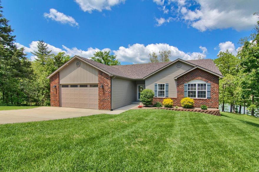 WATERFRONT PROPERTY!! Bring the fishing pole and kayak! This impeccable shape ranch home offers outstanding custom features throughout! Upon entering get ready to be WOWED by all the natural light that this atrium ranch home offers! If that doesn't blow your socks off check out the custom kitchen offering custom staggered pecan cabinets, huge breakfast bar, under cabinet lighting, and walk-in pantry! The breakfast room offers bay window that walks out to the 14X14 deck overlooking the private backyard and subdivision lake. 9ft Main Floor Ceilings! Check out the master suite offering large walk-in closet, double vanity, garden tub, and separate shower. Take a few steps down the custom wood staircase to the lower level that offers (2) ways out onto the over-sized patio! The lower level is just waiting for someone to put some final touches on it! You can't get much closer to a park-like setting than this backyard including private dock and picnic area! Truly a must see!