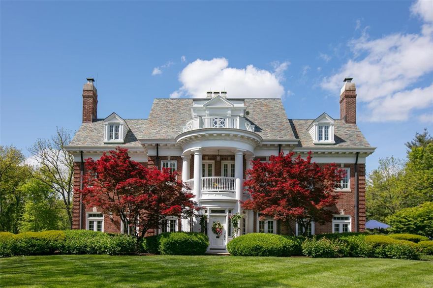 Rarely is a home as elegant and impressive as it is charming and cozy.  This is the home fairy tales are written of.  A nearly five acre private park-like paradise includes a koi pond, picturesque swimming pool and majestic trees.  Enjoy the views from numerous terraces and covered porches.  Gracious columns welcome you directly into one of the most unique family rooms in St. Louis.  Richly paneled walls with secret pocket doors and a cozy fireplace nook make this the perfect place for hosting parties as well as relaxing together with loved ones.   Six bedrooms in total include a private corridor of auxiliary bedrooms, and an entire separate floor devoted to double master suites.  Hide out on the third floor, the perfect place for games and fun times in your own world away from it all.  Garage parking accommodating four cars and adequate land for horses make this a truly special offering.  Create a lifetime of memories and a legacy for generations to come at #3 Dunlora Lane!