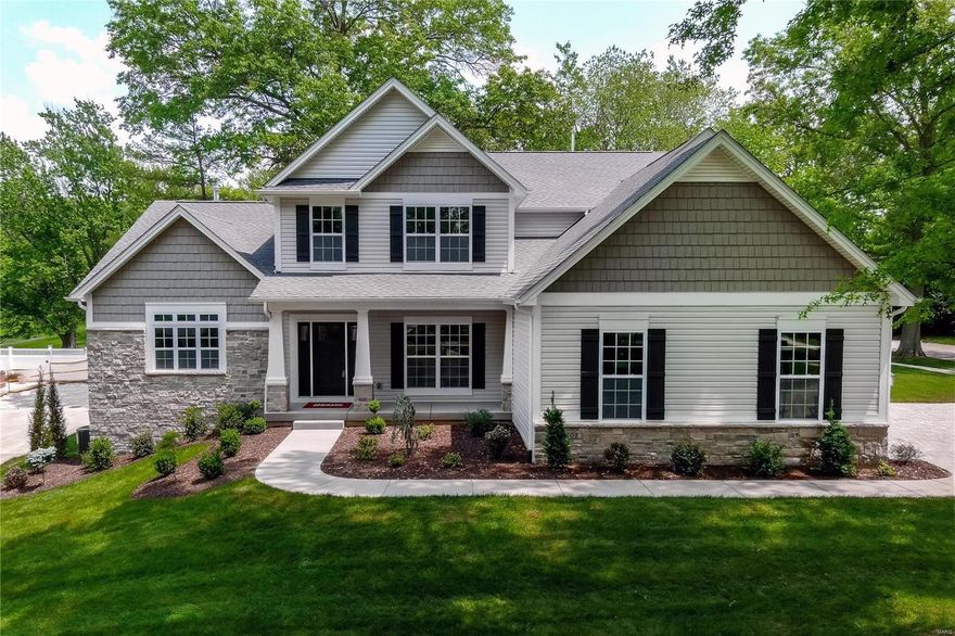 MOVE-IN READY NOW!!  Rare opportunity in an excellent location near HWY 270 and HWY 40. Parkway school district. This beautiful NEW 1.5 Story McKelvey Home has just recently been completed 
Features Include: An oversized Side Entry garage, Paver Driveway, Gourmet Kitchen, GE Stainless Steel Double Ovens, Sharp Microwave Drawer Cabinet, New Refrigerator included!!, 5 Burner gas cooktop, Quartz countertops, added butlers pantry. Expanded Laundry room, 11' ceilings in Great Room with a step up bonus room. Luxurious master bathroom with 14' vaulted ceilings, Take advantage of this great deal while you can