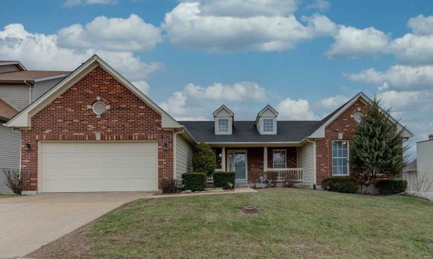 Welcome Home to this Beautiful 1939 sg ft Ranch, 3 Bdrm and 2.5 Bath Home. The large Foyer entering this home leads to a Separate Dining Room and a Living Room. The Great Room has H/W Flooring, Vaulted Ceiling, Sky Lights, Wood Burning Fireplace. Open to a Large Kitchen with Granite Counter Tops, Hardwood flrs. Breakfast area leads to the deck. 1st flr Laundry Room, lots of cabinets. New Carpet through-out the home. Master Suite has a large walk in closet with organize-shelf system. Five-piece Master bath with a Soaking Tub. Finished W/O Basement, EXTRA Large Rec-Room with wet bar and cedar closet. Large Area has lots of shelves, perfect for storing Holiday Décor or make a work-shop area. Extra patio in the back yard. Basement completely painted and some rooms upstairs, Tile in all bathrooms, W/H 2019, HVAC 2019.  Apprx Total Living 3,300 sq ft. This home is Great for Entertaining. Ready to Move In! Easy access to Highways, walking distance to Grants Trail, Walk or Bike to Grants Farm! Additional Rooms: Mud Room