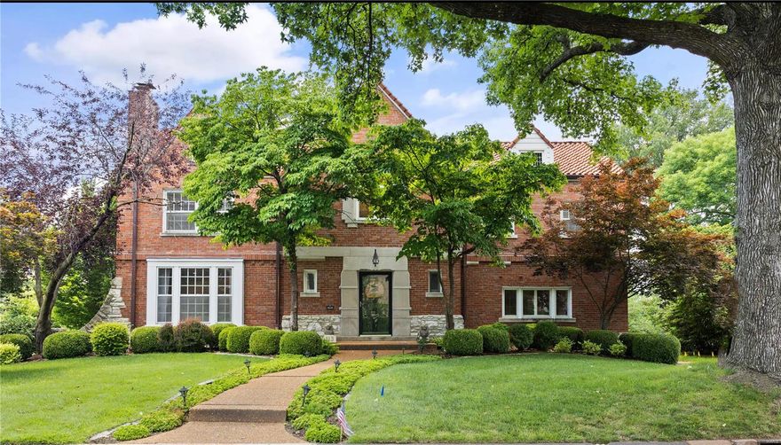 This beautiful, light filled, 4500+ square feet Tudor home is a must see! Main floor boasts gorgeous arched doorways, sunken living room, graciously sized dining room, eat-in kitchen, sunroom, powder room and a family room with a full bath. The curved staircase brings you to the second level where you will find the master suite with his/hers closets and huge bath, 2nd floor laundry, another en-suite bedroom, two additional large bedrooms and hall bath. The lower level offers additional recreation space. An abundant amount of storage throughout. Perfect time of year to enjoy the private in-ground pool and luxurious back yard. Oversized two car garage, sprinkler system - move right in! Convenient to highways, Clayton schools, Washington University and downtown Clayton. Sellers intend to sell deck in its current condition. Additional Rooms: Sun Room