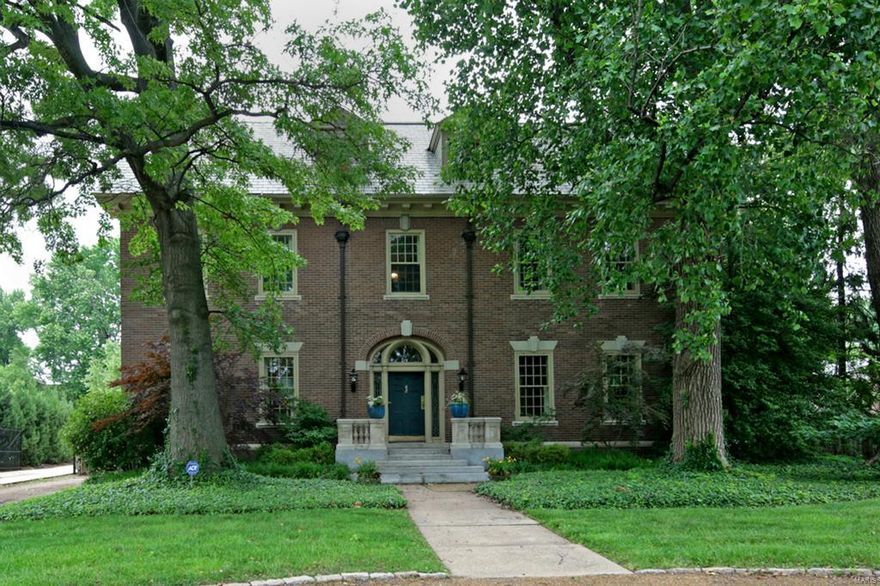 Ideally situated directly across from Forest Park, this handsome Adam-style residence, designed by noted architects Mariner & LaBeaume, features elegance and remarkable architectural detailing throughout including a marble–floored entry hall, leaded glass windows, exquisite fireplace mantels, original folding window shutters, beautiful hardwood floors and a gracious entry staircase.  The spacious eat-in KT includes custom cabinetry, granite countertops, premier appliances and an adjoining butler’s pantry.  The size and proportion of the principle rooms makes this a perfect home for entertaining.  The 2nd and 3rd floors contain multiple BRs and newer BAs.  The 55’x24’ 3rd floor media/game room offers additional entertaining space.  The professionally landscaped rear garden contains an outstanding custom-designed pool surrounded by limestone boulders, mature flowering shrubs, specimen trees and a nearby terrace pergola swathed in climbing roses evocative of an English country estate.