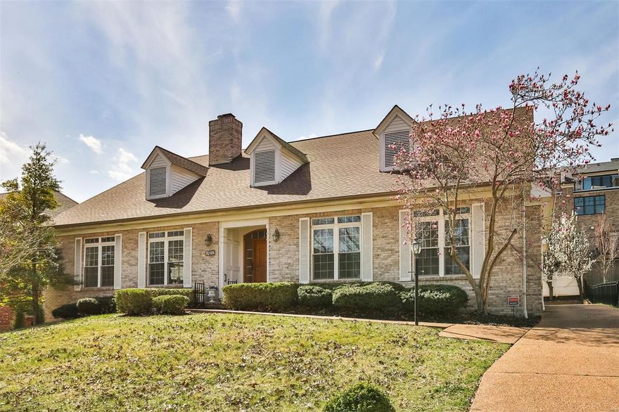 This 25 yr old custom home was designed by architect Mitchell Wall and built to entertain large groups! LR & DR form a U shape, enabling tables to be set for 30+ people with ease, while soaring cathedral ceilings create drama & room for lots of art. The large eat-in kitchen has easy access to the patio and fully fenced backyard. Primary bedroom has ensuite bath, ceiling to floor windows & walk-in closet. Bedroom next door has an ensuite as well. Laundry room, guest bath, and oversized 2 car garage are also on this level. Upstairs are 2 generously sized bedrooms & 2 full baths. The deep pour walk-out basement has over 1400 sf of finish, including a recreation area, guest room and another full bath...so much fun waiting to be had here. In-ground sprinkler system, alarm, one newer AC unit, sump pump, built-in bookshelves. Walk to Straub's, Shaw Park, Clayton High School, the Center of Clayton, the St. Louis Art Fair...you're in the heart of it all! Sold as-is.