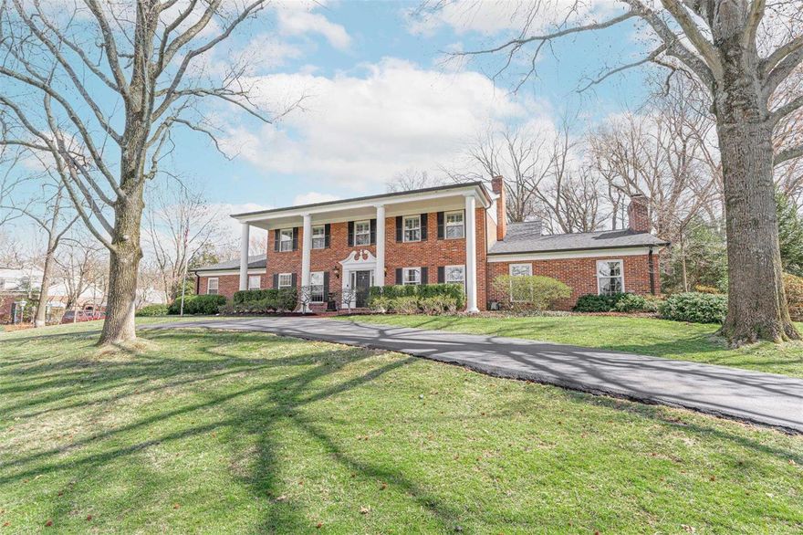 Classic and timeless, this picture-perfect residence embodies Ladue at its finest. The home's heart is the new (2019) kitchen and family room, featuring custom inset cabinetry, Wolf/SubZero appliances, wine tower, beverage drawers, icemaker, and extra dishwasher. Not to be outdone, the oversized mudroom caters to today's busy lifestyle with heated floors, built-in cubbies, two wall ovens, laundry sink, pull-out drying racks, and pool bath. Beautiful vaulted hearth room with wet bar and wood-burning fireplace, plus adjacent office with an exterior entrance. Ascending the curved staircase, you will find the Primary Suite with dressing room, walk-in closet, dual sinks, makeup area, and soaking tub. Bedrooms #2 and #3 both have ensuite baths, while Bedroom #4 uses the hall bath. Finished basement with wet bar, full bath, and cedar closet. Three car attached garage. Fenced yard with brick terrace, pool, playset area, and professional landscaping. Additional Rooms: Mud Room